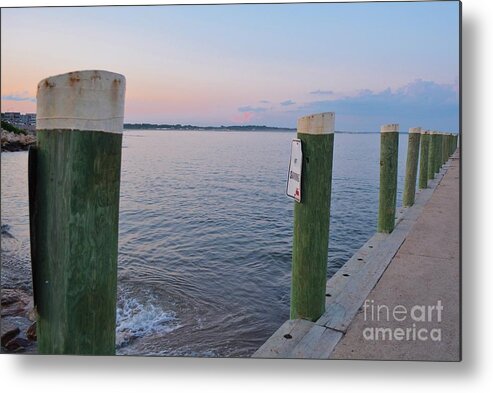 Ocean Metal Print featuring the photograph Dusk at the Pier by Tammie Miller