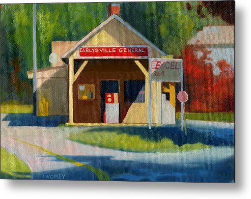 Earlysville Metal Print featuring the painting Earlysville Virginia Old Service Station Nostalgia by Catherine Twomey