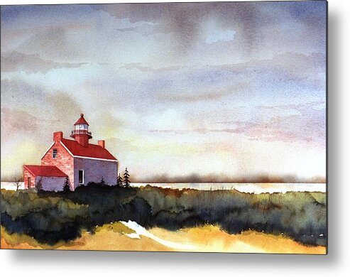 Lighthouse Metal Print featuring the painting East Point Lighthouse by William Renzulli