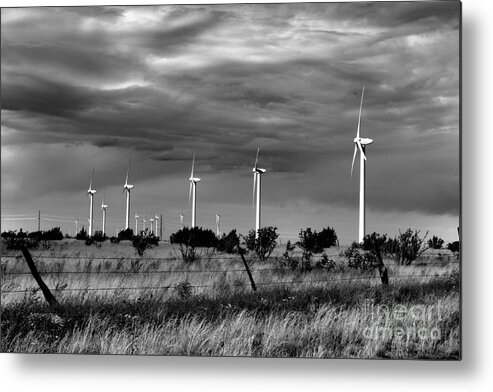 New Mexico Metal Print featuring the photograph Electric Wind Farm on San Jon Hill in New Mexico by JD Smith