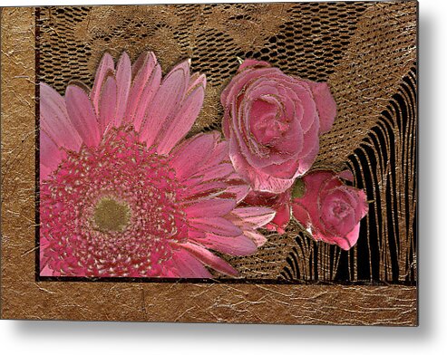 Flowers Metal Print featuring the photograph Elegant Gold Lace by Phyllis Denton