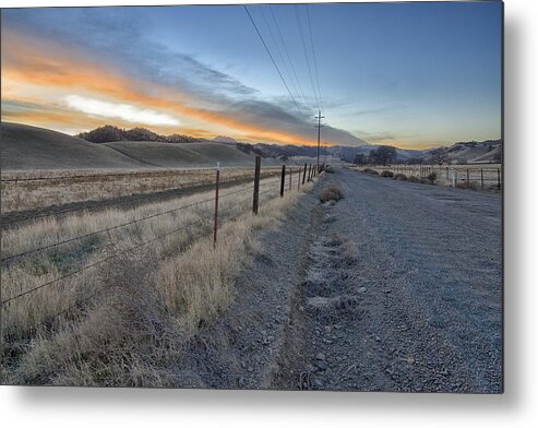 Landscape Metal Print featuring the photograph Brines Valley Road Sunset by Robin Mayoff