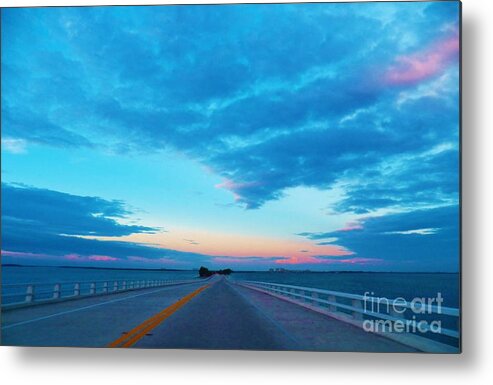 Sunset Metal Print featuring the photograph Endless Bridge by Judy Via-Wolff