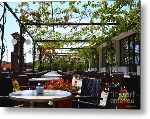 Restaurant Metal Print featuring the photograph Enjoying breakfast by Ramona Matei