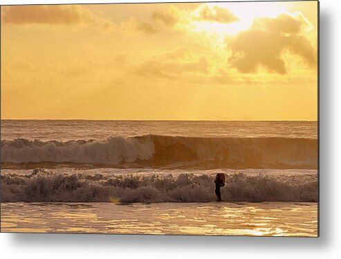 Scenic Metal Print featuring the photograph Enter the Surfer by AJ Schibig