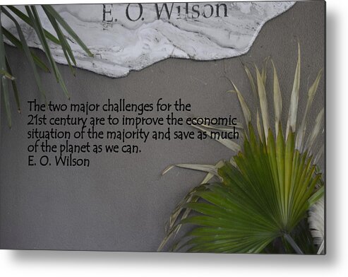 E.o. Wislon Metal Print featuring the photograph E.O. Wilson Quote by Kathy Barney