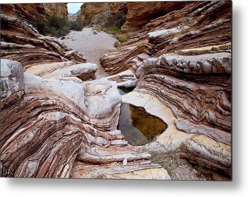 America Metal Print featuring the photograph Ernst Tinaja Water Pools by Bob Gibbons/science Photo Library
