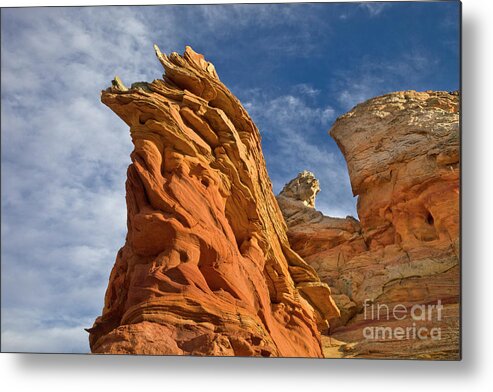 00559277 Metal Print featuring the photograph Eroded Sandstone Vermillion Cliffs by Yva Momatiuk John Eastcott