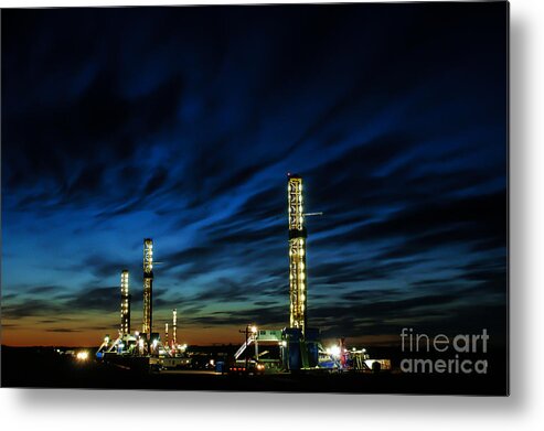 Oil Rigs Metal Print featuring the photograph Evening Glory 2 by Jim McCain