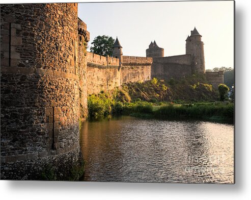 Fougeres Chateau Metal Print featuring the photograph Evening Light in Fougeres by Ann Garrett