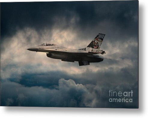 F1- Fighting Falcon Metal Print featuring the digital art F16 Tiger by Airpower Art