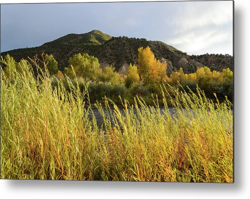 Scenics Metal Print featuring the photograph Fall Colors And Scenic River by Adventure photo