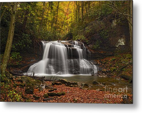 Upper Waterfall Metal Print featuring the photograph Fall photo of Upper Waterfall on Holly River by Dan Friend