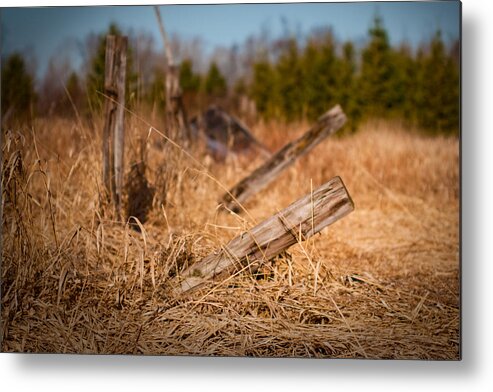 Fence Metal Print featuring the photograph Falling Fence by Daniel Martin