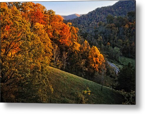Fall Metal Print featuring the photograph Fall's Mountainside Cascade by Lynn Bauer