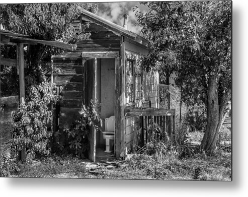 Old Building Metal Print featuring the photograph Farmers Rest Area B/W by Bruce Bottomley