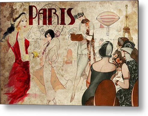 Paris Metal Print featuring the digital art Fashion in Paris by Greg Sharpe