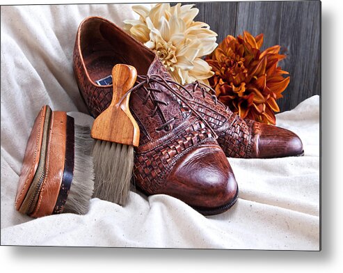 Accessories Metal Print featuring the photograph Fashionable Italian Shoes Still Life by Tom Mc Nemar