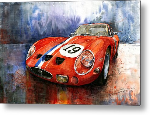 Shevchukart Metal Print featuring the painting Ferrari 250 GTO 1963 by Yuriy Shevchuk