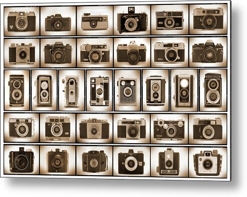 Vintage Cameras Metal Print featuring the photograph Film Camera Proofs by Mike McGlothlen