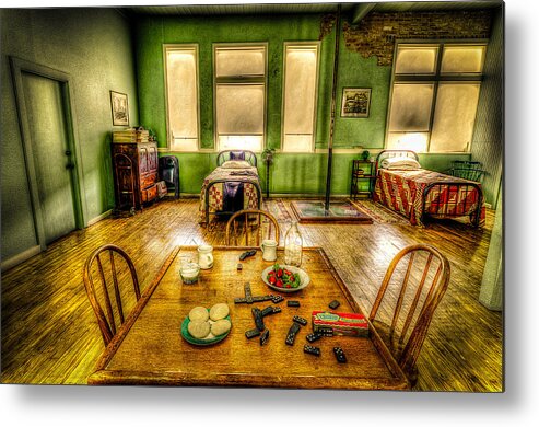 Houston Metal Print featuring the photograph Fire House Bunk Room by David Morefield