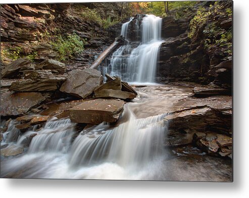 Shawnee Metal Print featuring the photograph First October Morning Light On Shawnee Falls by Gene Walls