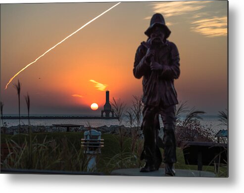 Fisherman Metal Print featuring the photograph Fisherman Sunrise by James Meyer