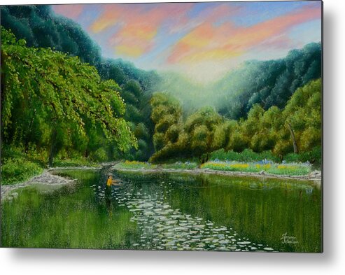 Dix River Metal Print featuring the pastel Fishing on the Dix by Sam Davis Johnson