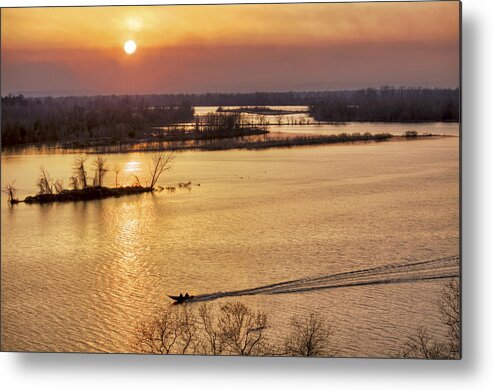 Sunset Metal Print featuring the photograph Fishing the Arkansas River by Jason Politte