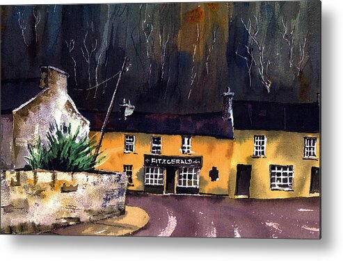 Val Byrne Metal Print featuring the painting FitzGeralds Pub Avoca Wicklow by Val Byrne