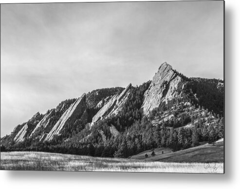 Flatirons Metal Print featuring the photograph Flatirons B W by Aaron Spong