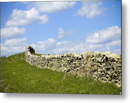 Made In America Metal Print featuring the photograph Flint Hills Rock Fence by Steven Bateson