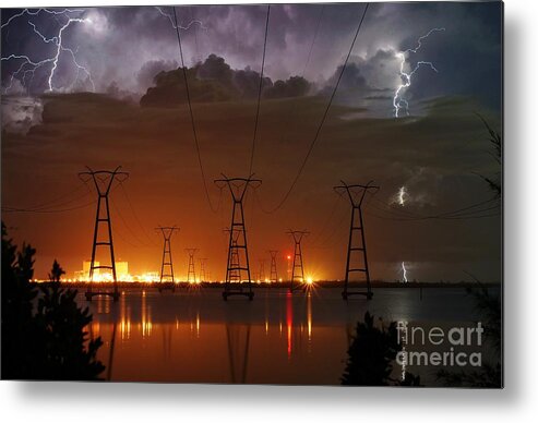 Lightning Metal Print featuring the photograph Florida Power and Lightning by Lynda Dawson-Youngclaus