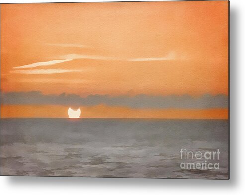 Sunset Metal Print featuring the digital art Florida Sunset in Gray by Jayne Carney