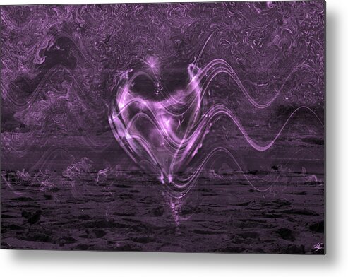 Flowing Heart Metal Print featuring the digital art Flowing Heart by Linda Sannuti