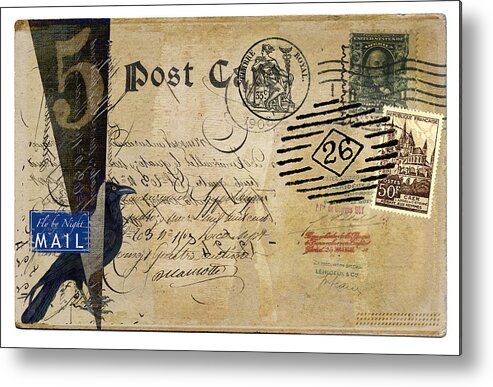 Post Card Metal Print featuring the photograph Fly By Night Mail by Carol Leigh