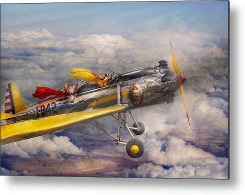 Pig Metal Print featuring the photograph Flying Pig - Plane - The joy ride by Mike Savad