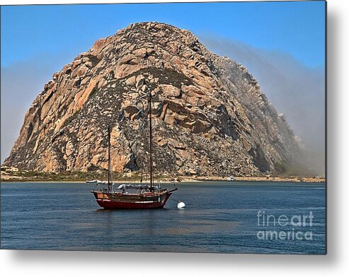 Morro Rock Metal Print featuring the photograph Fog At Morro Bay by Adam Jewell