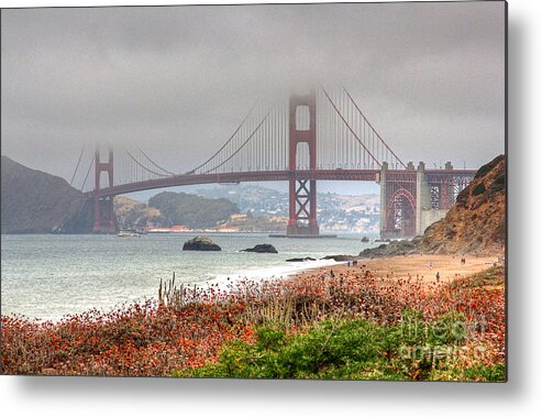 Kate Brown Metal Print featuring the photograph Foggy Bridge by Kate Brown