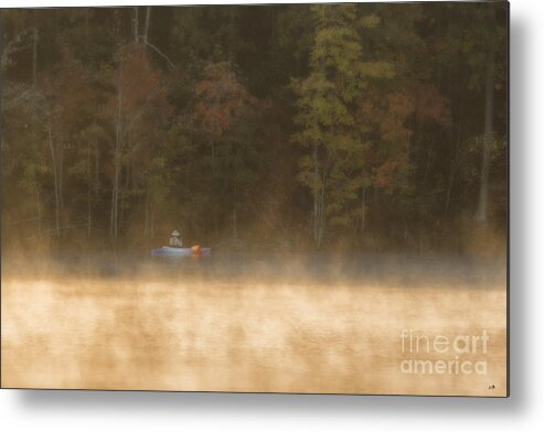 Foggy Metal Print featuring the photograph Foggy Morning Kayaking by Sandra Clark