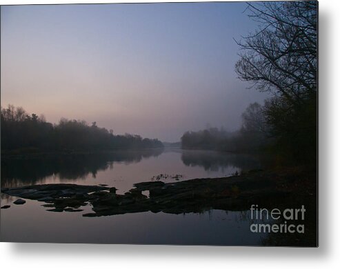 Landscapes Metal Print featuring the photograph Foggy Morning on the River by Cheryl Baxter