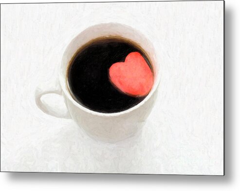 Coffee Metal Print featuring the photograph For the Love of Coffee by Linda Matlow
