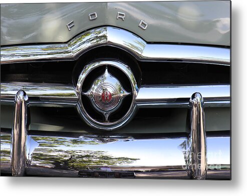 Ford Metal Print featuring the photograph Ford V8 1949 - Vintage by Alice Terrill