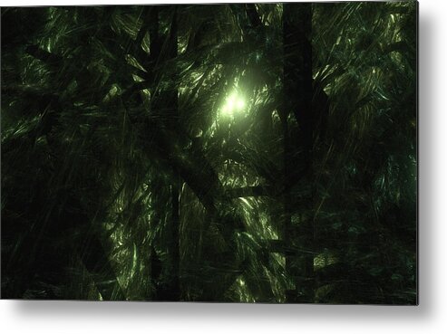 Fractal. Forest Metal Print featuring the digital art Forest Light by Gary Blackman