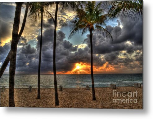 Fort Lauderdale Beach Metal Print featuring the photograph Fort Lauderdale Beach Florida - Sunrise by Timothy Lowry