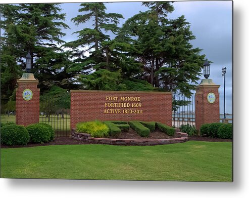 Fort Monroe Metal Print featuring the photograph Fort Monroe Main Gate by Jerry Gammon