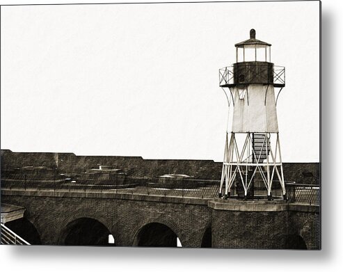 Brick Metal Print featuring the photograph Fort Point Lighthouse by Holly Blunkall