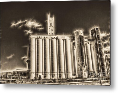 Fractalius Grain Mills Metal Print featuring the photograph Fractalius Grain Mills by Jim Lepard