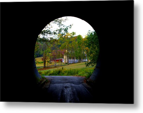 Farm Metal Print featuring the photograph Framed By A Tunnel by Cathy Shiflett