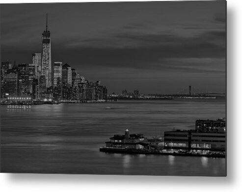 Freedom Tower Metal Print featuring the photograph Freedom Tower Sunset BW by Susan Candelario